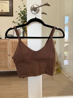 POPFLEX brown Longline Sports Bra - Small